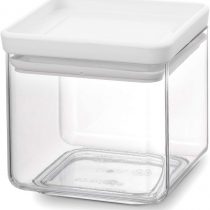 Brabantia Tasty+ Square Stackable 0.7L Food Canister/Storage Jar (Light Grey) Space Saving Transparent Plastic Tubs with Lids