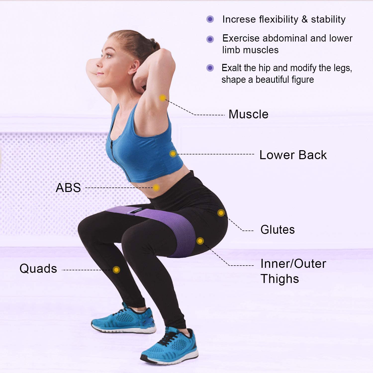 OMERIL Resistance Bands, Fabric Resistance Bands Set with 3 Resistance