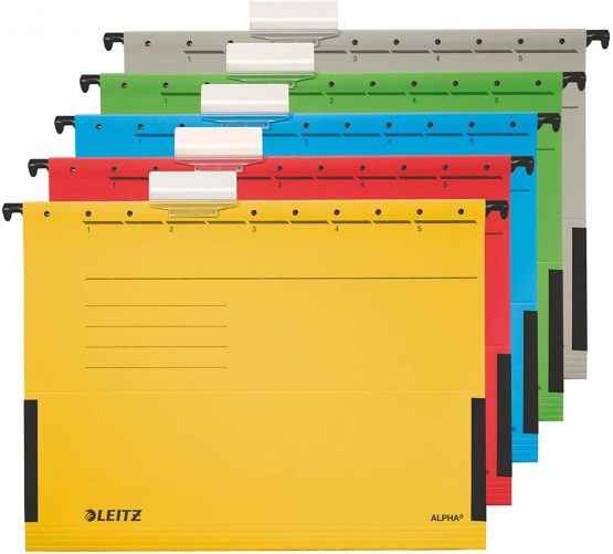 Esselte Leitz Alpha-Suspension File-Landscape Format with Side Tabs ® Premium Card Yellow - Image 2