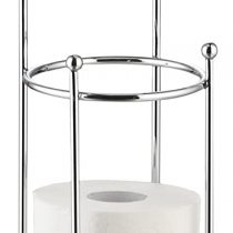 Axxentia Bad 282245 Udana Toilet Roll Holder Chrome-Plated Stand with Additional Space for 3 Rolls Height 66 cm