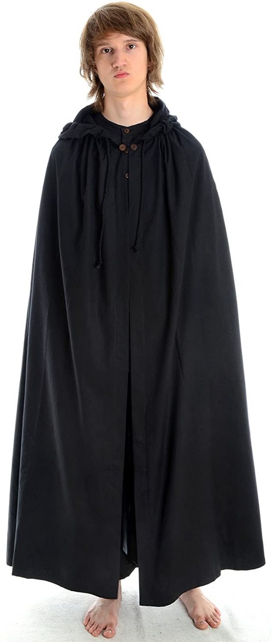 HEMAD Cape Medieval - Larp Cloak hooded black, dark red, beige, brown - Pure Strong Cotton - Image 2