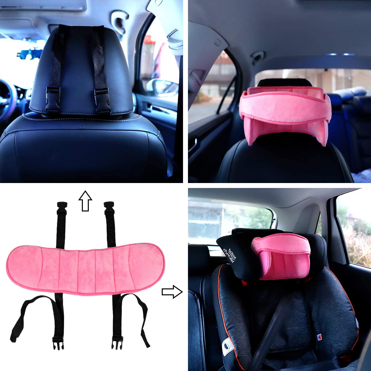MaoXinTek Child Car Head Support, Adjustable Cotton Car Seat Headrest