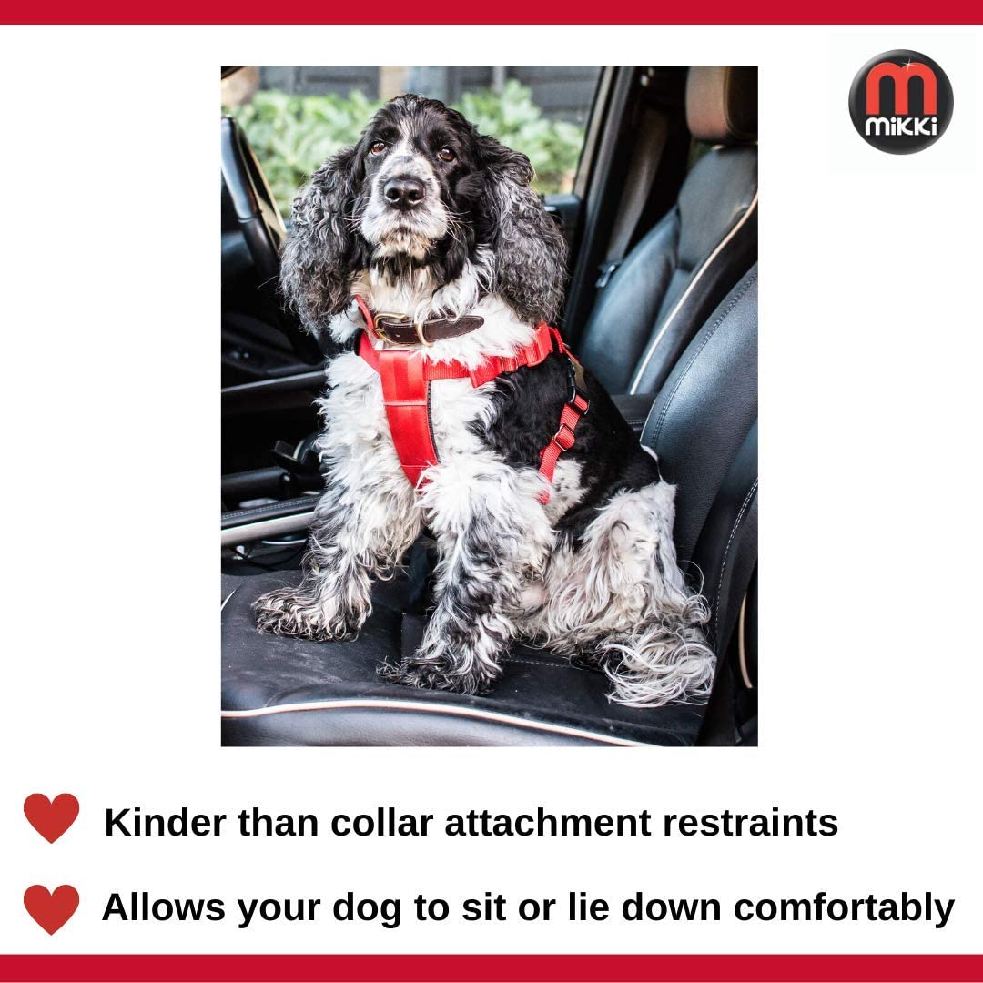 Mikki Dog, Puppy Car Harness - Seatbelt Car Restraint - for Dogs Travelling in Cars - Large, Black - Image 4