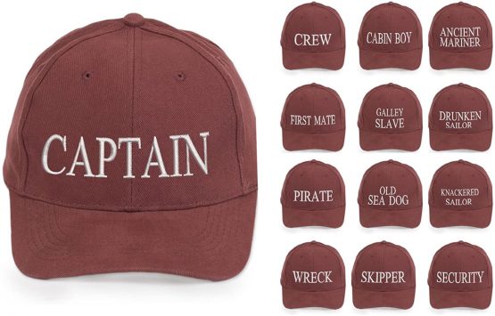4sold 100% Cotton Ancient Mariner, Captain Cabin Boy Crew First Mate Yachting Baseball Cap Inscription Lettering Maroon White - Image 2