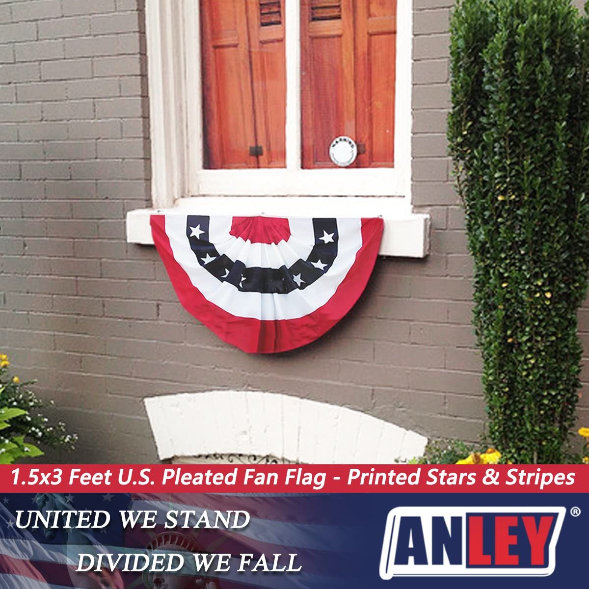 USA Pleated Fan Flag, ANLEY 1.5x3 ft American US Bunting Flag Patriotic Stars & Stripes, Sharp Color and Fade Resistant - Image 3