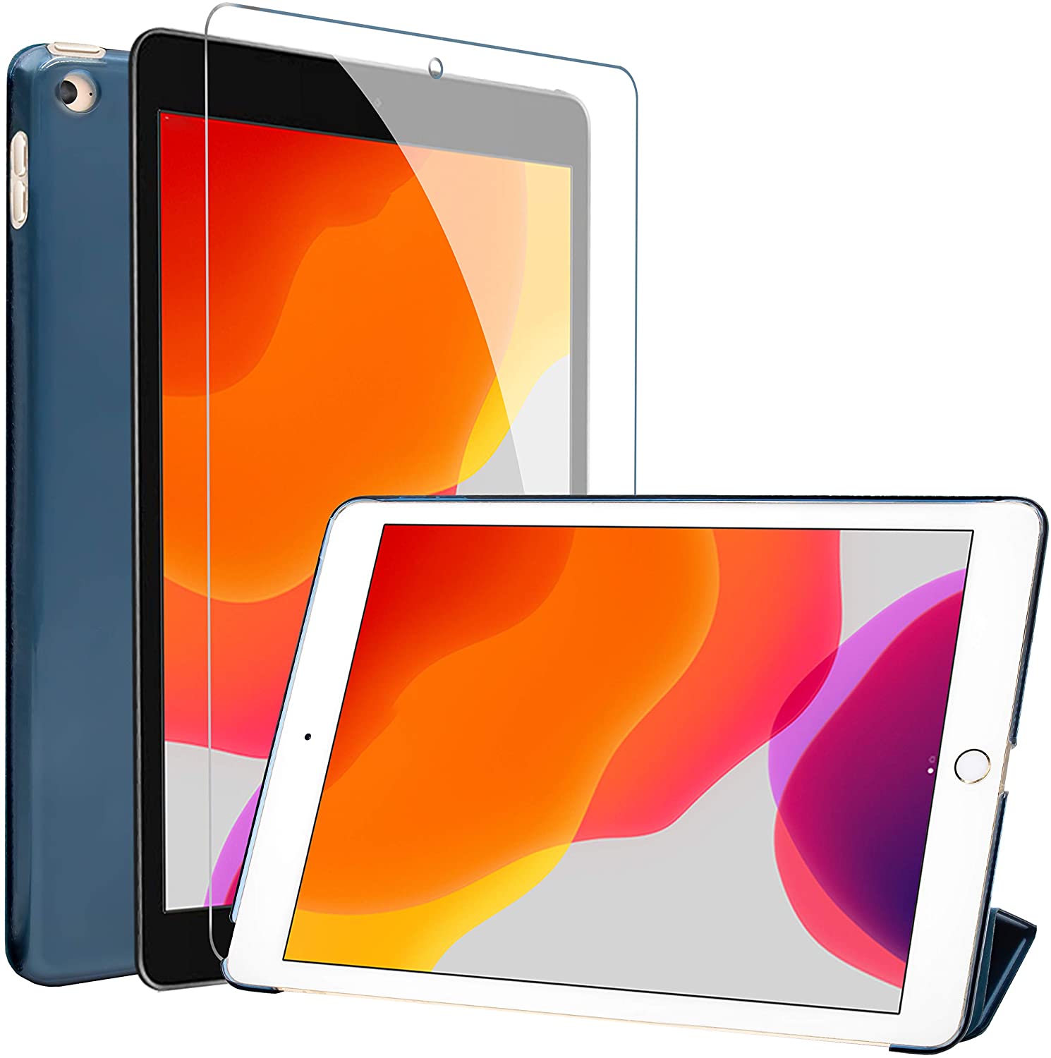 ProCase iPad 10.2 Inch 9th Gen 2021/ 8th Gen 2020/ 7th Gen 2019 Case with Tempered Glass Screen Protector