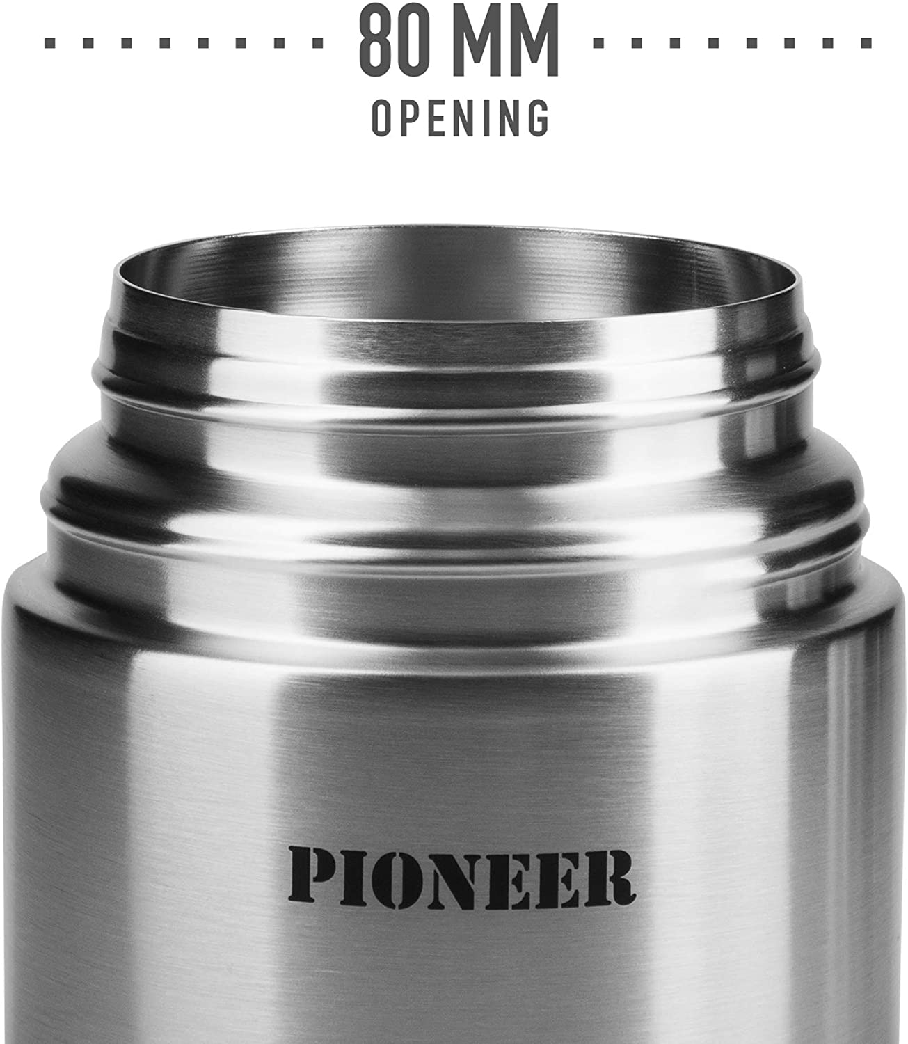 Pioneer Vacuum Insulated Leakproof Soup/Food Flask, 8 Hours Hot 24 Hours Cold, Stainless Steel, 1000 ml - Image 3