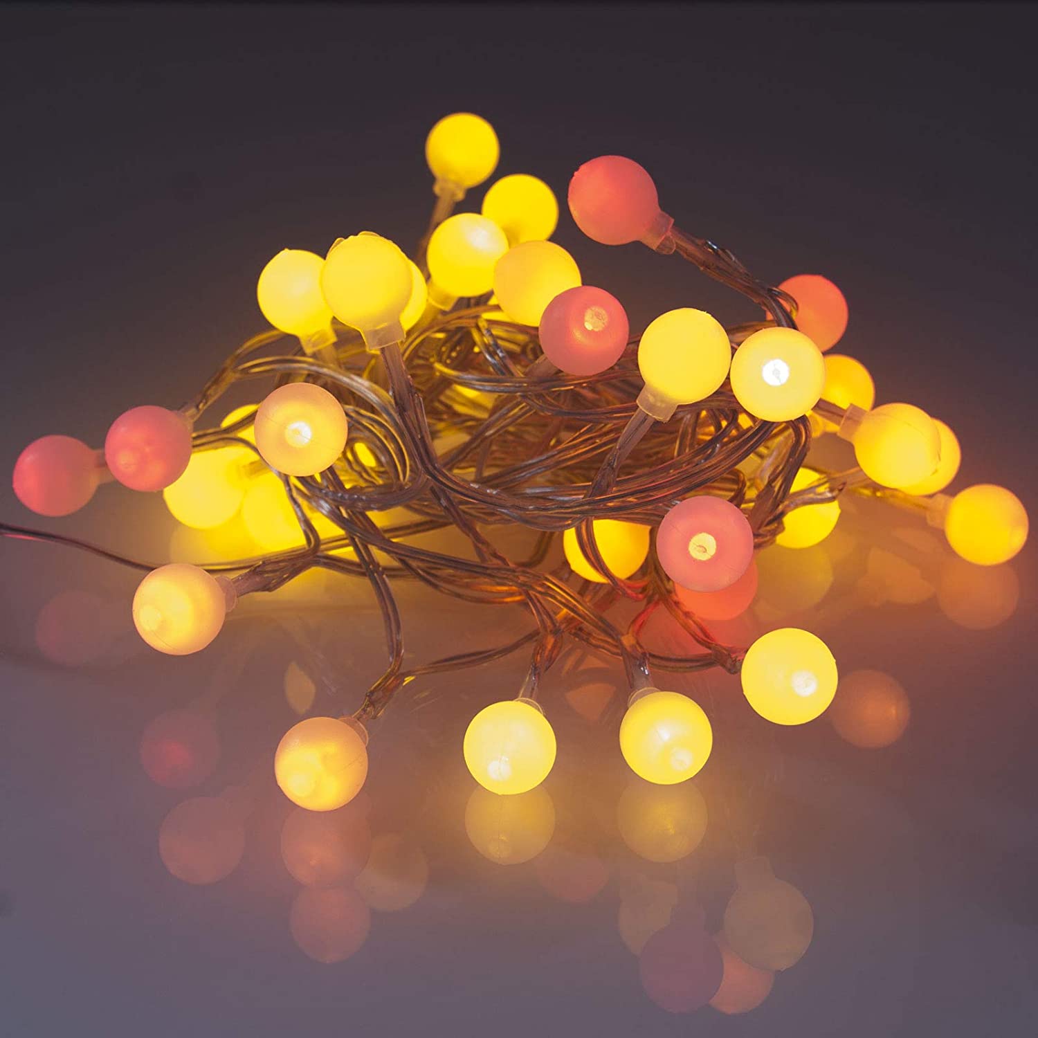 Qbis Berry Christmas Lights 40 LED Sunset Berry Lights. Red, Orange