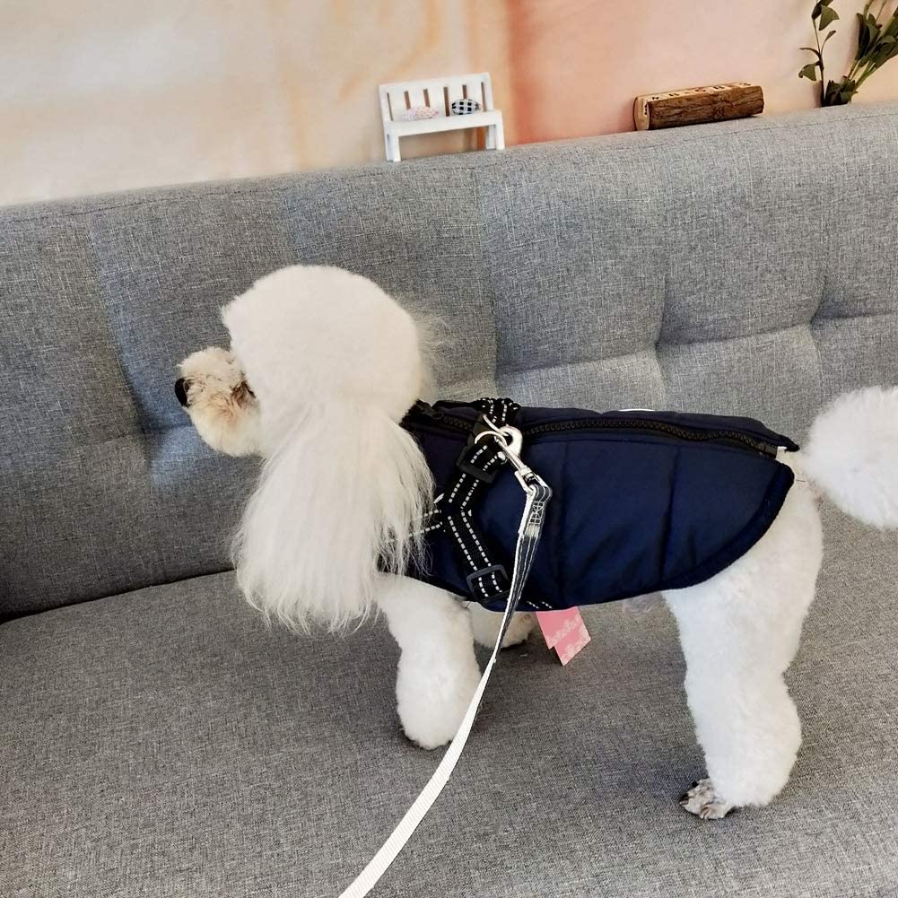 Poseca Dog Clothes for Small Dogs Dog Coat Waterproof Winter Jacket Warm Vest Dog Clothes Dog Coat Warm Winter Dog Jacket with Dog Harness for Small Medium Large Dogs - Image 3