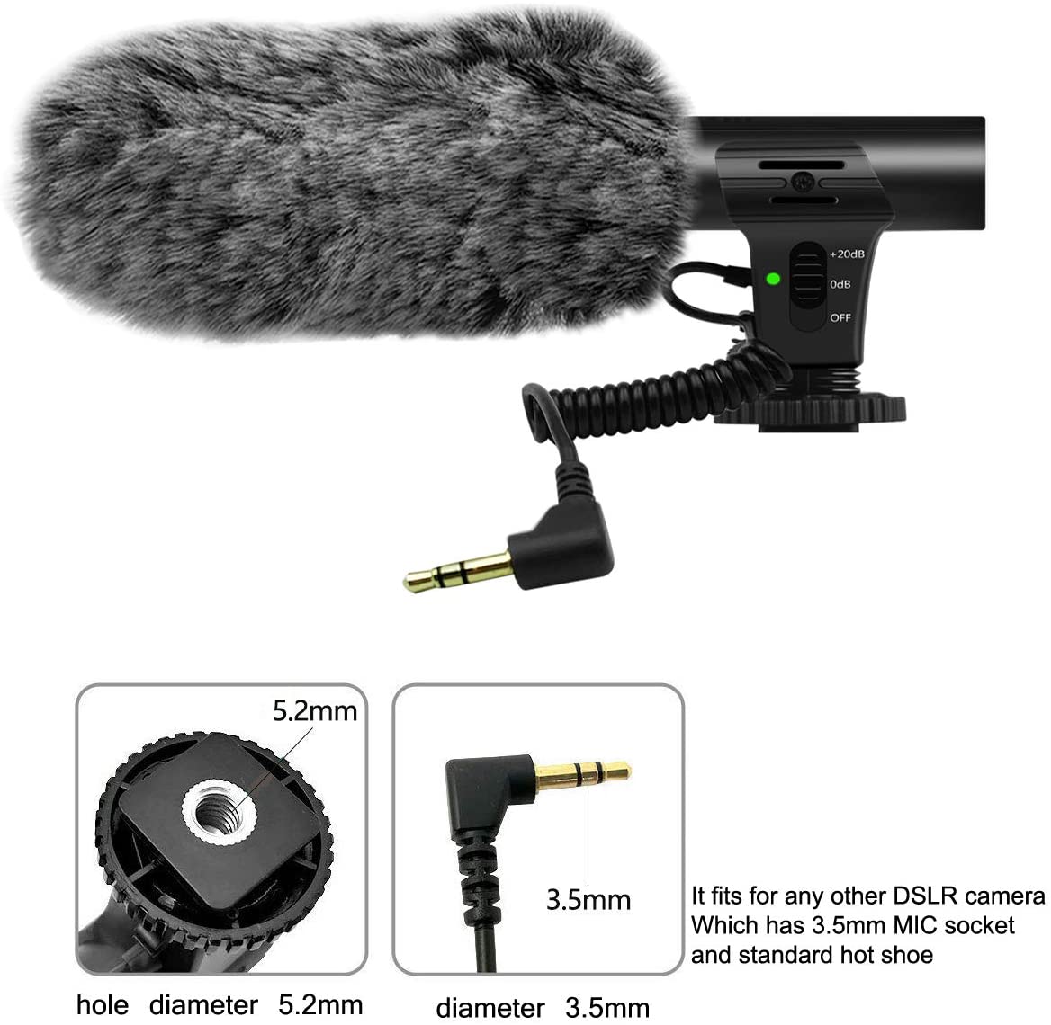 Tikysky Camera Microphone, Video Microphone for Dslr Interview Videomic Shotgun Microphones for Canon Nikon Sony Panasonic Fuji - Image 2