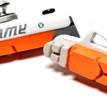 AWE® White Cassette Road Brake Blocks Grey/Orange/White 55mm