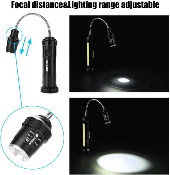 IMAGE BBQ Light 2 Pack Magnetic Barbecue Grill Light with Side Lamp Zoomable 360° Adjustable BBQ Lights Grilling Accessories for Outdoor Camping, Picnic, Workshop, Garage Lighting - Image 4