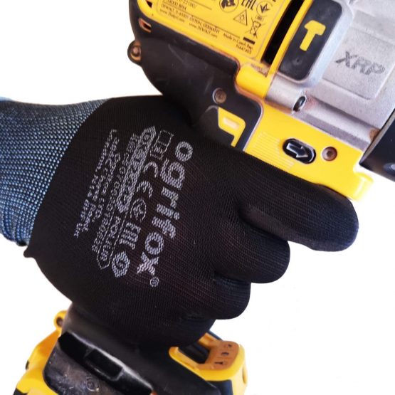 24 pairs PU coated work gloves Gardening Mechanic and FUZZIO clip glove holder (L - 9, Black) - Image 4