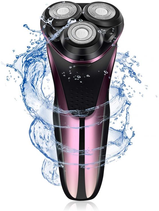VERY ETERNITY USB Rechargeable Electric Shaver for Men, IPX7 Waterproof Electric Razor, Wet and Dry Rotary Shaver, Mens Shaver with Pop-up Trimmer, Great Cordless Shaver for Sensitive Skin