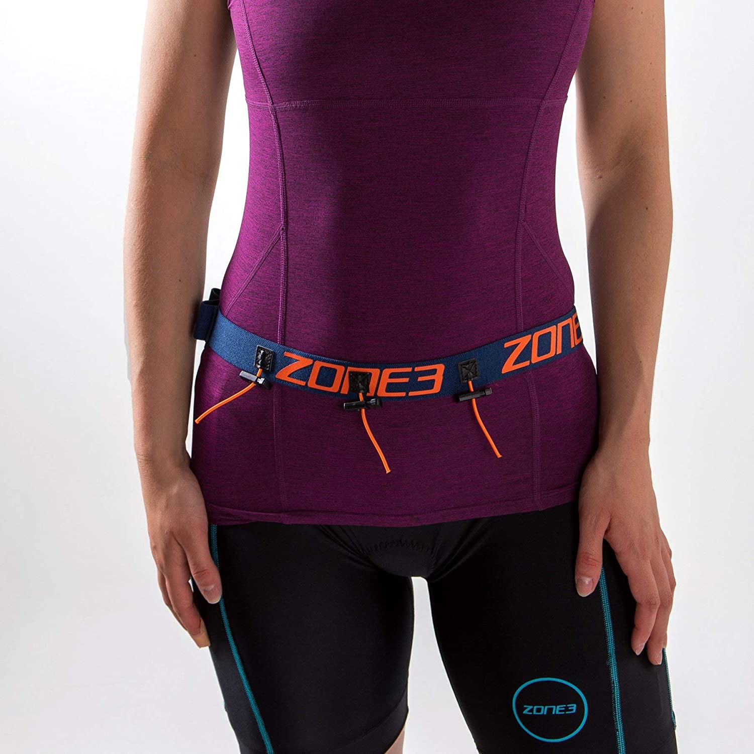 ZONE3 Ultimate Race Number Belt, Black / Red - Image 2
