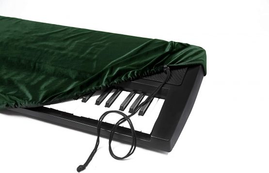 Piano Keyboard Dust Cover for 88 Keys with Elastic Cord and Stretchable soft velvet dustproof cover emerald - Image 4