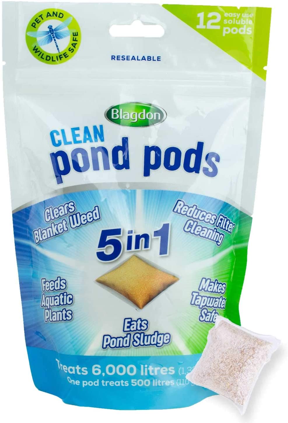 Blagdon Clean Pond Pods, Clears Blanket Weed, Reduces Filter Cleaning, Feeds Aquatic Plants, Eats Pond Sludge - Image 2