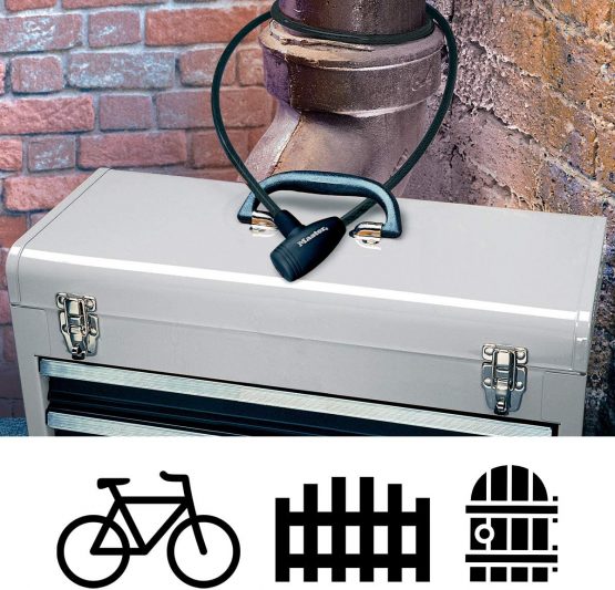 Master Lock 8154EURD Bike Lock with Key Lock, 1,8 m Cable, Black - Image 2