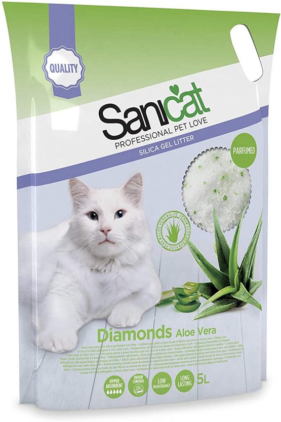 Sanicat Diamonds Aloe Vera Silica Gel Cat Litter, 5L