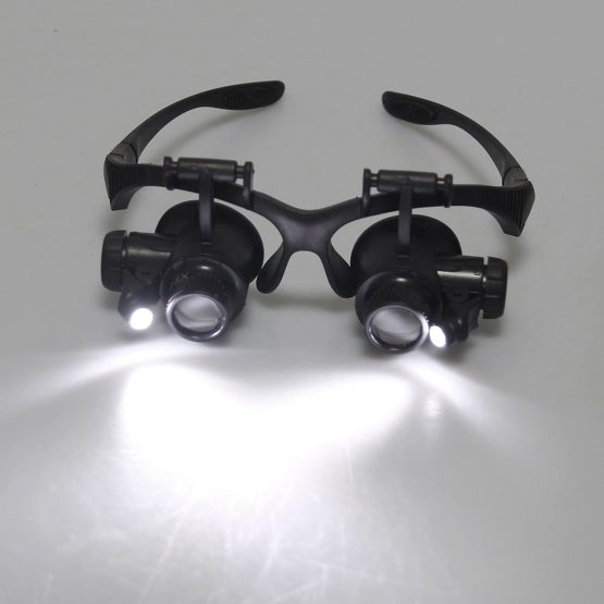 Magnifying Glass with Light, LED Illuminated Hands Free Head Magnifier Visor with 4 Detachable Lenses - 10X 15X 20X 25X, for Reading, Jewellers Loupe, Watch and Electronic Repair - Image 2