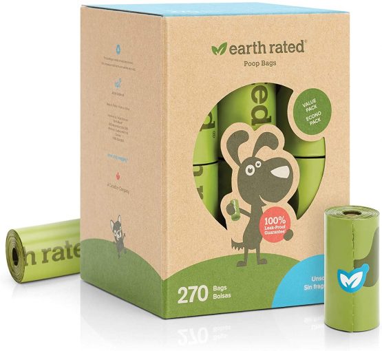 Earth Rated Dog Poo Bags - 270 Extra Thick Poop Bags For Dogs | Each Unscented Doggy Waste Bag Measures 22x33cm | 100% Leak-Proof Security
