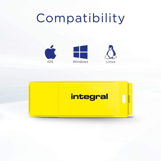 32GB USB memory stick Neon Yellow Hi-Speed flash drive 2.0, by Integral,INFD32GBNEONYL - Image 4