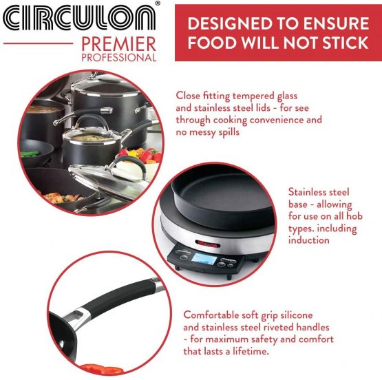 Circulon 82817 Premier Professional Frypan - Hassle free 20cm - Induction Non Stick Frying pan - Hard Anodized Aluminium Cookware, Black - Image 4