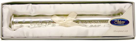 Silver Plated Christening certificate holder