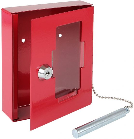 HMF 1021-03 Emergency Key Box with Glass Breaker 15 x 12 x 4 cm, RAL 3002 red - Image 2
