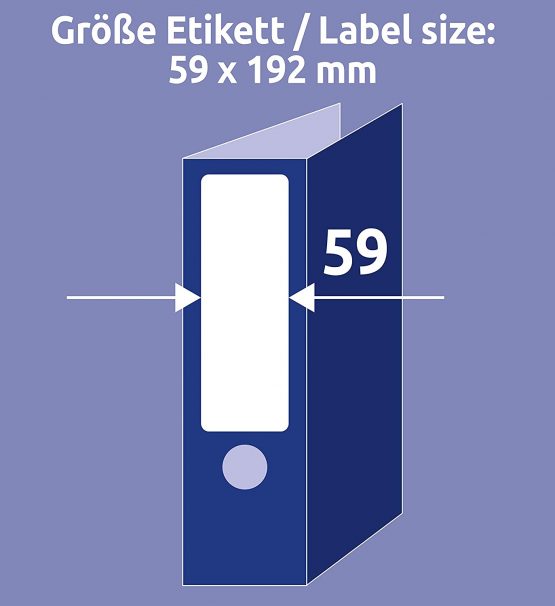 Avery Zweckform L6061-25 Folder Labels (A4,100 Pieces, Opaque, 192 x 59 mm) White 40 Labels 10 Blatt - Image 4
