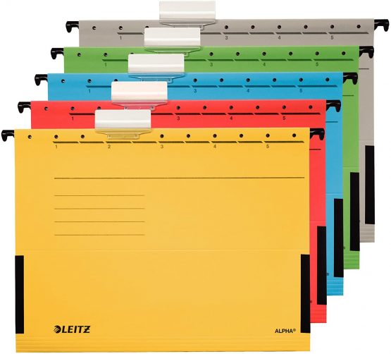 Leitz Alpha 19863055 Suspension Files with Side Hooks Pack of 5 Coloured Card Green - Image 2
