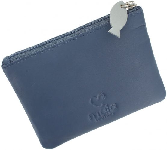 Mala Leather Best Friends Collection Coin Purse with Keyring 4166_65 Navy - Image 2
