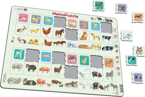 Larsen GP11 MemoPuzzle: Mother and Baby Animal Duo, 32 Piece Boxless Tray & Frame Jigsaw Puzzle - Image 2