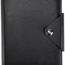 Arpan A5 Executive Personal Organiser Ruled Notebook Padded Leather Cover with Stud Button Closure (Black)