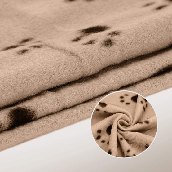 Nobleza - 6 x Dog Blanket Cat Cushion Puppy Kitten Sleep Pad Mat Pet Bed Cover Washable Warm Soft Fluffy Fleece Blankets Beige 75 * 75cm - Image 3