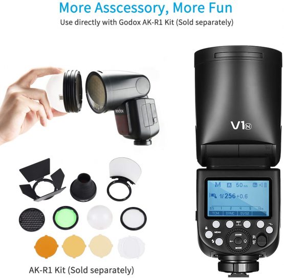 Godox V1-N Round Head Camera Flash Speedlite, TTL 2.4G HSS Speedlight for Nikon DSLR Cameras for Nikon D800 D700 D7100 D7000 D5200 D5100 D5000 D300 D300S D3200 D3100 D3000 D200 D70S D810 D610 D90 D750 - Image 3