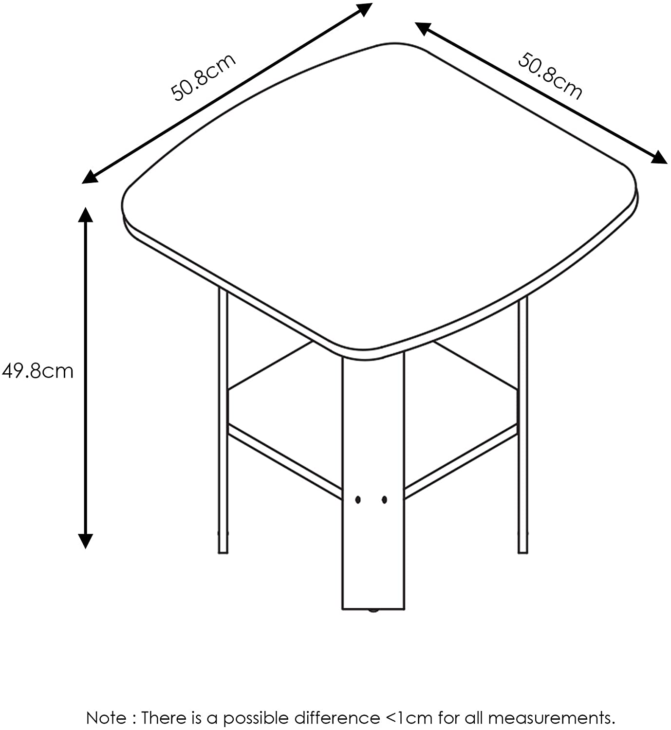 Furinno SIMPLE DESIGN Side Table, 2-Tier End Table, Open Shelves Night Stand, Bedside Table, for Living Room Bedroom, Espresso - Image 2