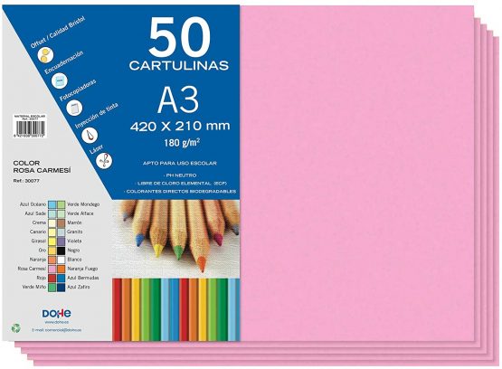 Dohe - Cardboard 50 Sheets in A3 - Crimson Pink