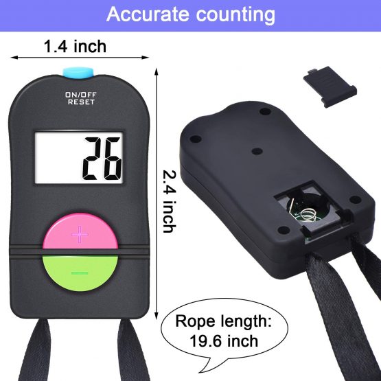 Frienda 4 Pieces Digital Hand Tally Counter Golf Sports Counter Electronic Add Subtract Manual Clicker Handheld Mechanical Number Click Counter with Neck Lanyard - Image 2