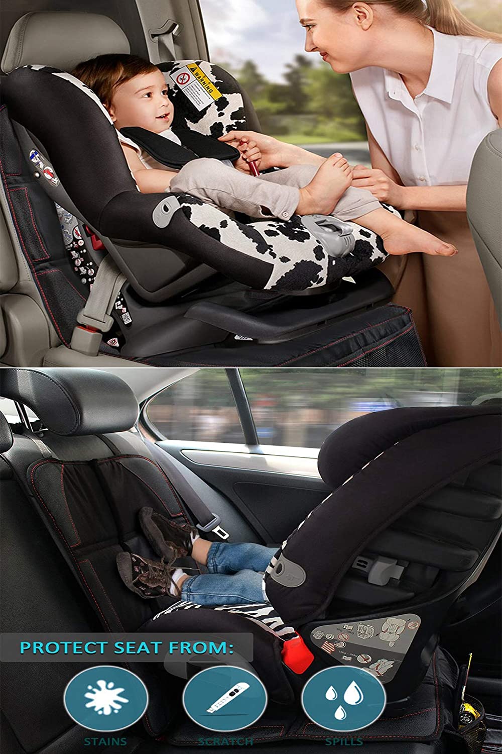 HONZUEN Thickened Car Seat Protector for Child Seats Universal Car Seat Cover, Seat Protector Compatible with ISOFIX - Image 2