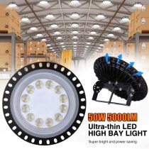 LED UFO High Bay Light Industrial lamp 50W, WZTO 5000LM 6000-6500K SMD 2835 LED Warehouse Lighting with Cold White Beam Angle 120 ° for Ceiling Lights, Hall Lighting, Workshop Lighting