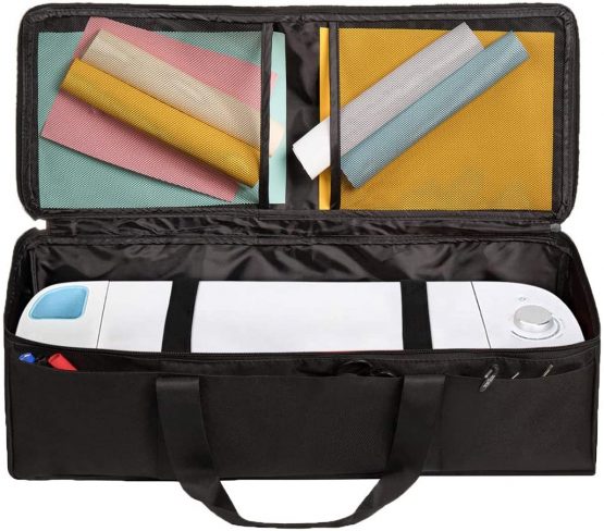 CACTIYE Carrying Bag Compatible with Cricut Explore Air and Maker, Waterproof Tote Bag Compatible with Cricut Explore Air and Supplies (Black, 1+1) - Image 2