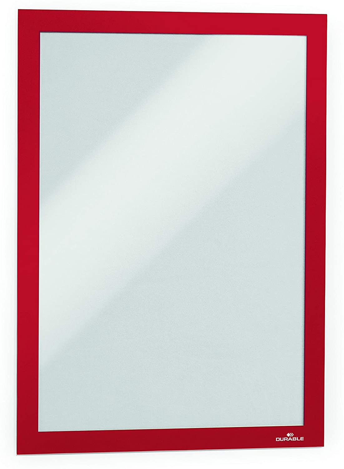 Durable DURAFRAME Self-Adhesive Magnetic Frame, A4 Red, Pack of 10, Document Frame For Professional Internal Signage