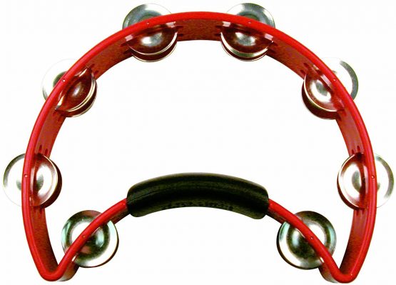 RhythmTech RT1030 Tambourine, Nickel Jingles, Red