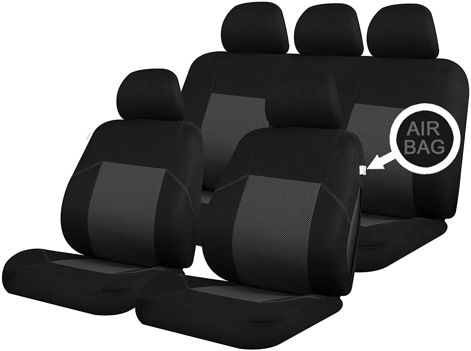 Sakura Ealing Car Seat Covers, Black/ Blue