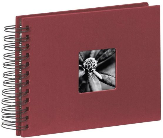 Hama Fine Art photo album, 50 black pages (25 sheets), spiral bound album 24 x 17 cm, with cut-out window, burgundy - Image 3