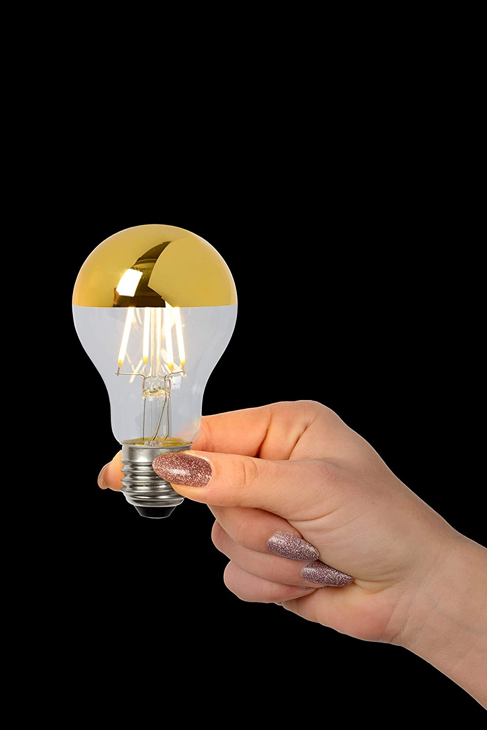 Lucide LED Bulb - Filament Bulb - diameter 6 cm - LED Dim. - E27-1x5W 2700K - Gold - Image 3
