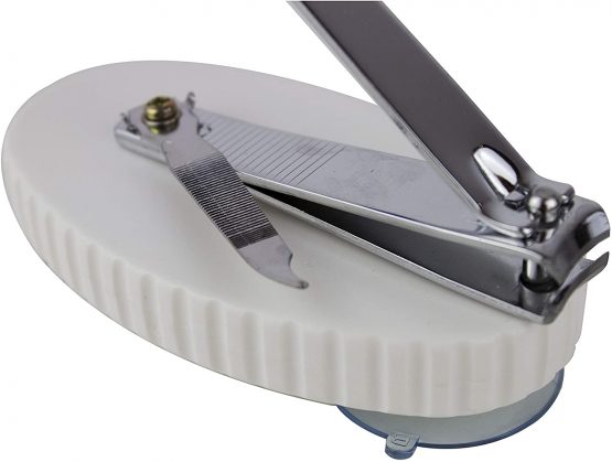 Nail Clipper with Suction Cups, Stainless Steel, Mobiclinic - Image 3
