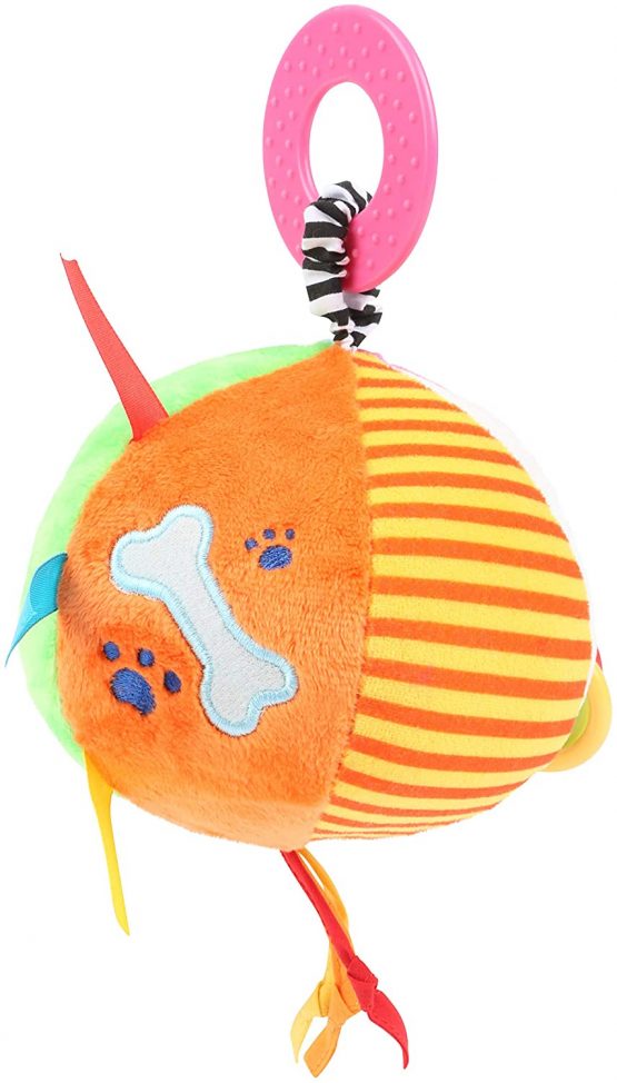 Small Foot 11425 Colourful Plush, Baby Rattle, Activity Ball, Infant's Toy, Multicolored - Image 2