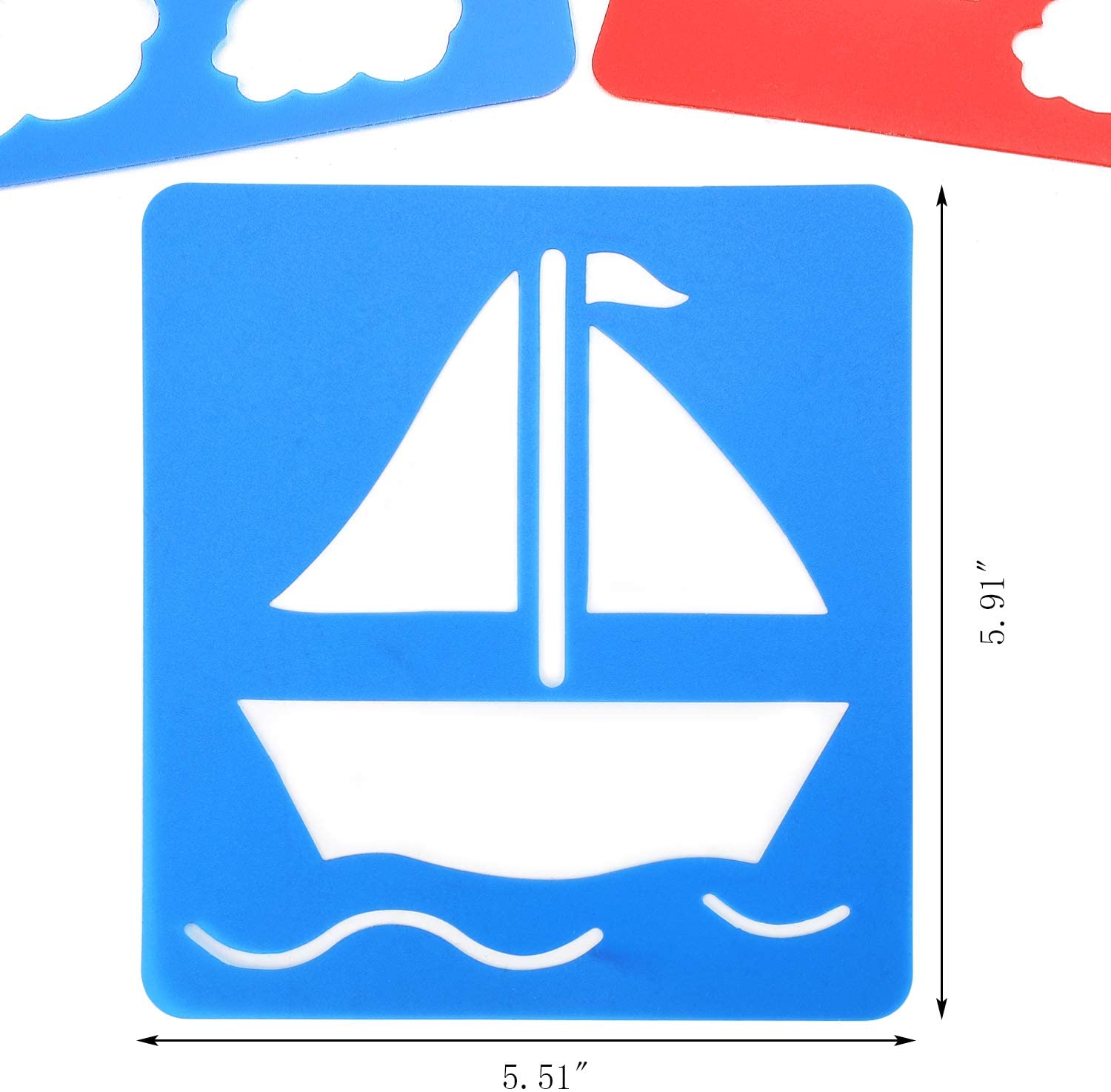 MWOOT 12 Pieces Shapes Stencils Template Set for Kids Children Drawing Craft,Washable Plastic Painting Template with Transport Tool Animals for Painting Learning - Image 2